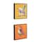 12" x 13" Multicolor Bird 3D Textured Canvas Wall Art Set with Black Frame and Gold Foil Accents